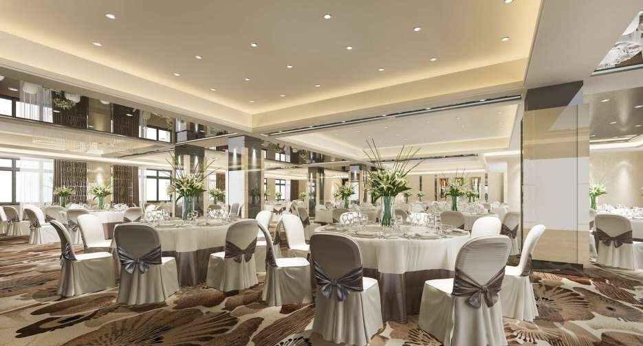 3d rendering seminar meeting and banquet hall room